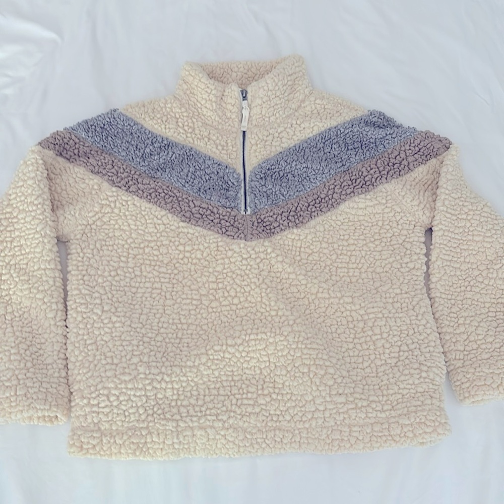 Thread and Supply color block zip fleece